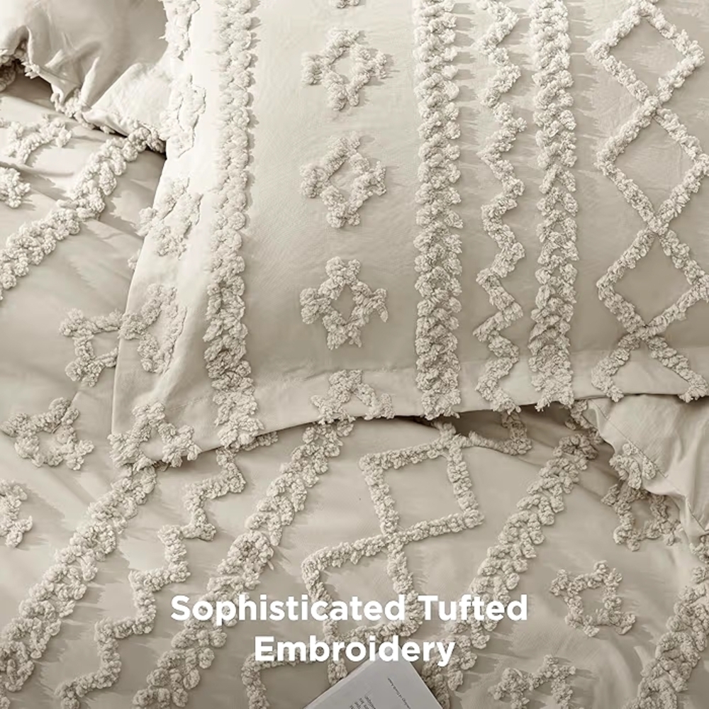 Elegant Tufted Boho Oversized King Comforter  Set - Picture 5 of 9